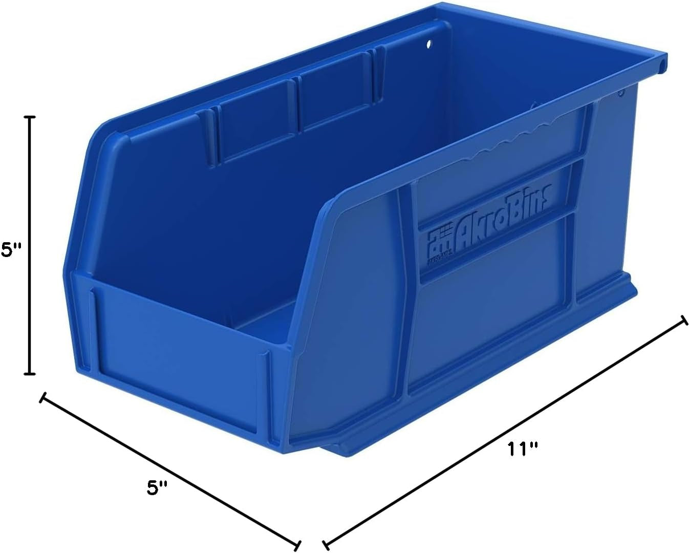 30230 Akrobins Plastic Hanging Stackable Storage Organizer Bin, 11-Inch X 5-Inch X 5-Inch, Blue, 12-Pack