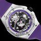 TWF 42 A2965 Hand Winding Mens Watch Tourbillon Titanium Steel Case Ceramic Bezel 3D Black Panther Dial Purple Rubber Strap 2022 Super Edition Watches Pureitme C3