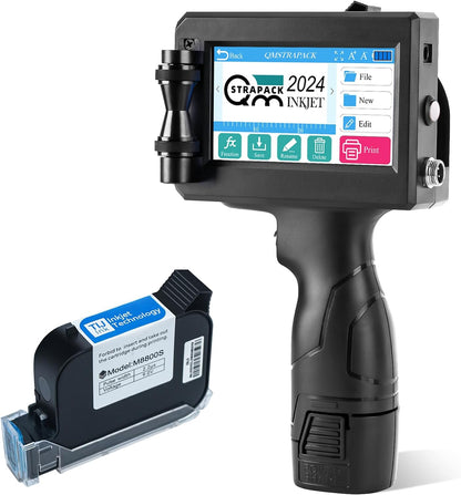 C10 Handheld Inkjet Printer Gun with Original Fast-Drying Ink Cartridge for Text Qrcode Barcode Batch Number Label Image Expiry Date Portable Printer for Any Surface (Non-Encrypted)