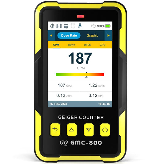 Nuclear Radiation Detector  GMC-800 Geiger Counter USA Design Product US National Standard Large Color LCD Display 5 Alarm Types Dosimeter Data save & Global Share Beta Gamma X-Ray Portable Device