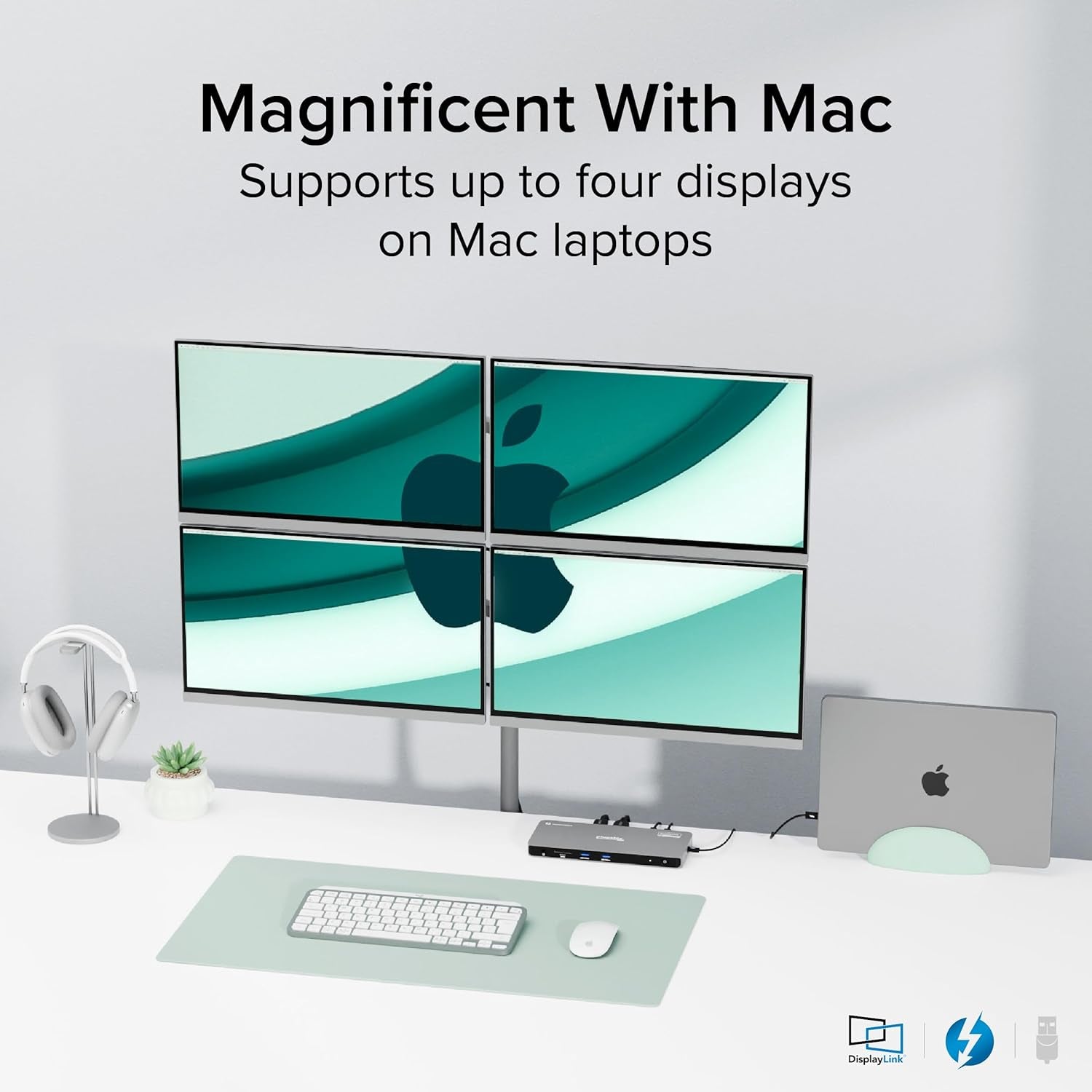 Thunderbolt 4 Dock for Quad Monitors 100W, Thunderbolt Docking Station Connects up to Four 4K Monitors for Windows and Mac Laptops, 2X HDMI, 4X Thunderbolt 4/USB C, Driver Required TBT-6950PD