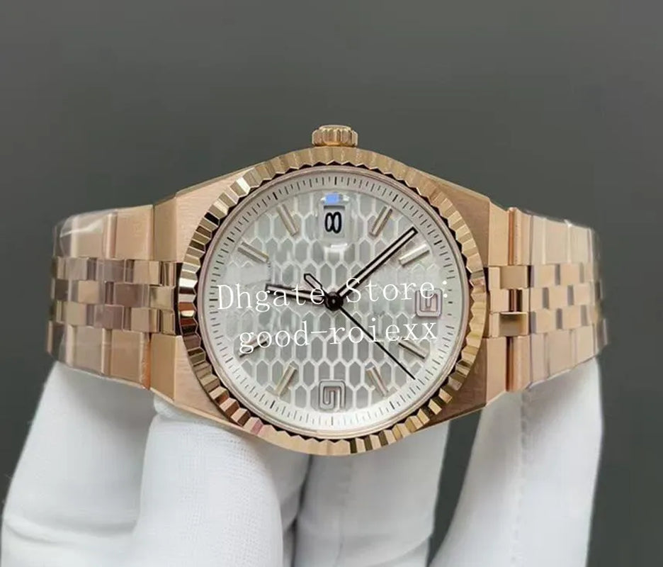 40Mm Men'S Blue White Watch Automatic Cal.7135 Movement Watches Men Flute Bezel Date Dweller 127336 Platinum 904L Steel 127334 Wristwatches