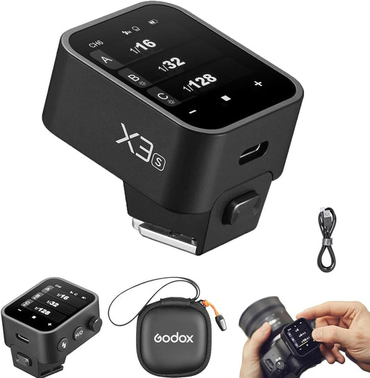X3S TTL Wireless Flash Trigger,Touch Screen Flash Transmitter for Sony Cameras,Built-In Battery(X2T-S/Xpro-S/Xproii-S Upgrade Version)
