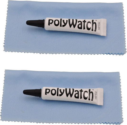 Poly Watch Plastic Crystal Glass Polish & Scratch Remover Repair Tool(2 Units) with 2 Pieces of Cloth
