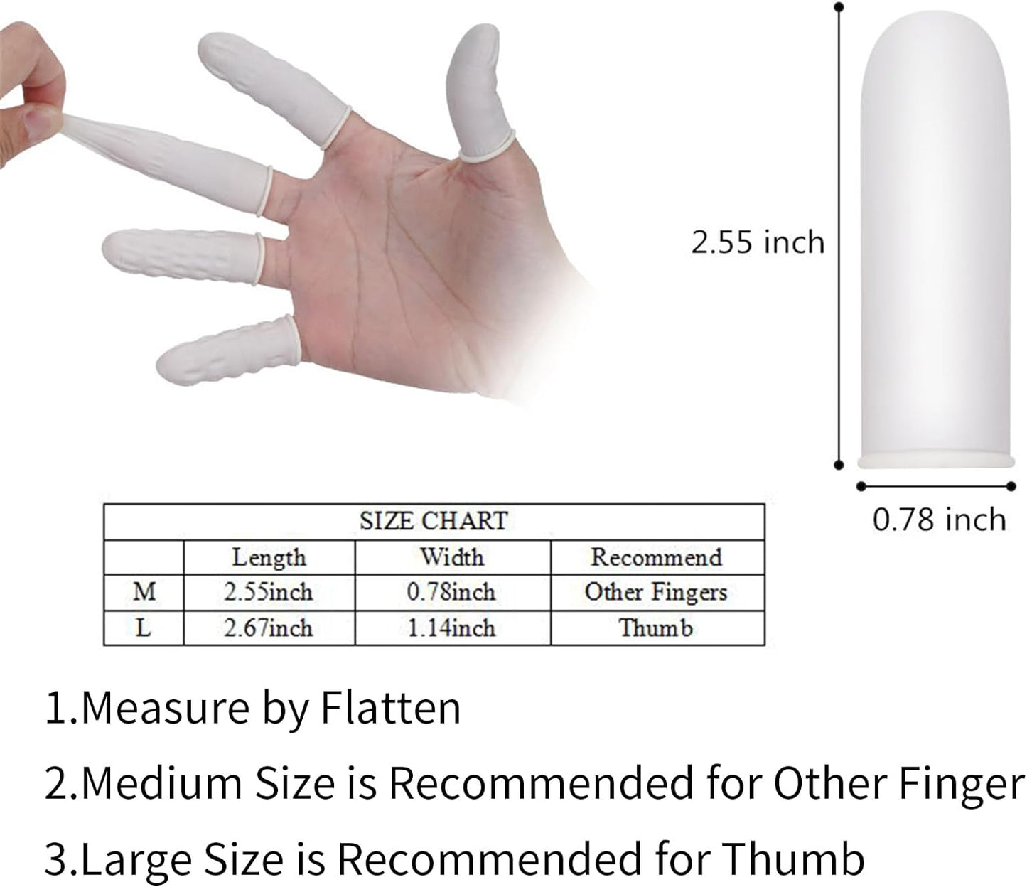 Finger Cots Finger Protectors, Medium Finger Gloves Disposable, Finger Covers Protection for Finger Tips, Finger Sleeve Thumb Protector Fingertip Protector Thumb Cover(Approx.210 PCS)