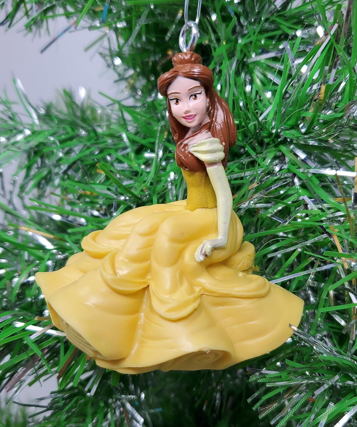 Beauty and the Beast Princess Belle Ornament - Classic Princess Design in Yellow Dress (B135)