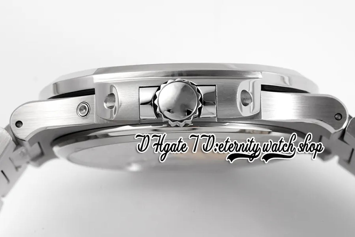 PPF V3 Moon Phase Date 5712/1A-001 PP240 Automatic Mens Watch (True Power Reserve Display) Blue Texture Dial Stainless Steel Bracelet Super Edition Eternity Watches