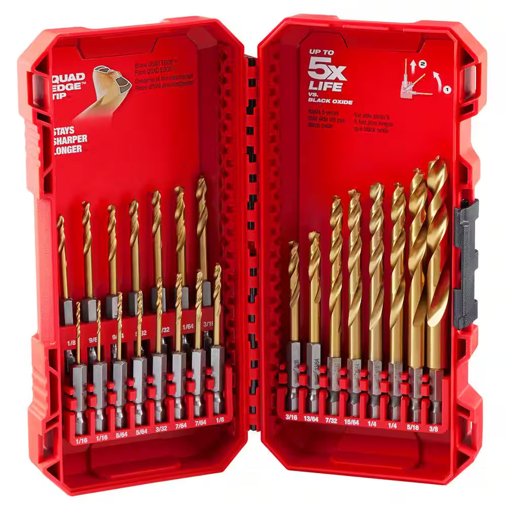 SHOCKWAVE IMPACT DUTY Titanium Twist Drill Bit Set (23-Piece)