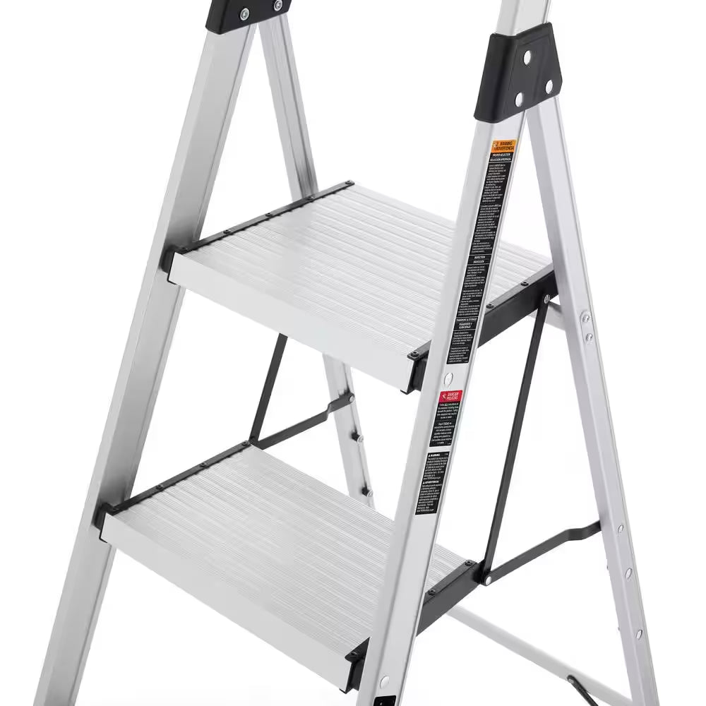 4 .5 Ft. Aluminum Dual Platform Step Ladder with Project Bucket ( 9 Ft. Reach ), 250 Lbs. Capacity Type I Duty Rating