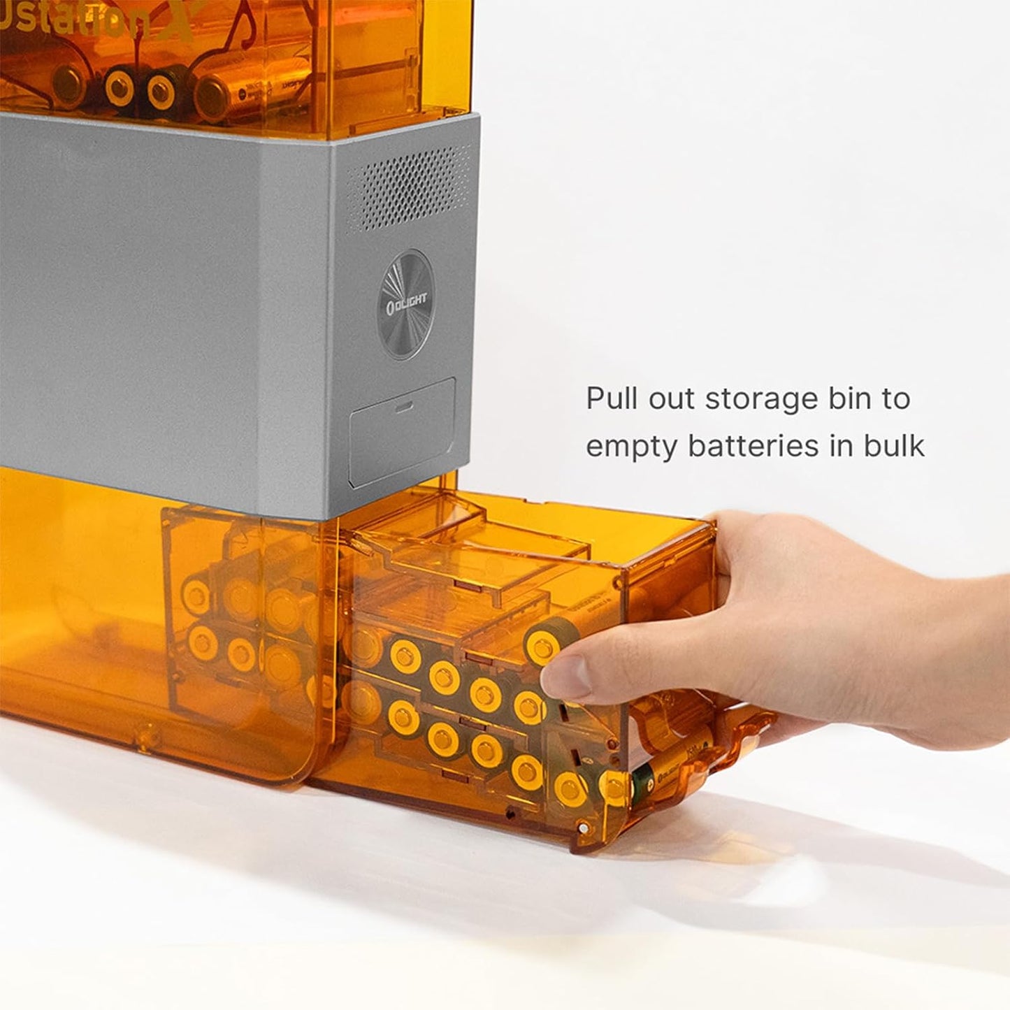 Ollght Ostation X Battery Charger Exclusively for Nimh AA Rechargeable Batteries, 3 in 1 Automatic Design for Charging, Testing & Storage, No Polarity Check Needed, Bad Battery Detection, APP Control