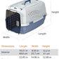 - 2-Door Top-Load Hard-Sided Dogs, Cats Pet Travel Carrier, Gray & Blue, 22.8"L X 15.0"W X 13.0"H