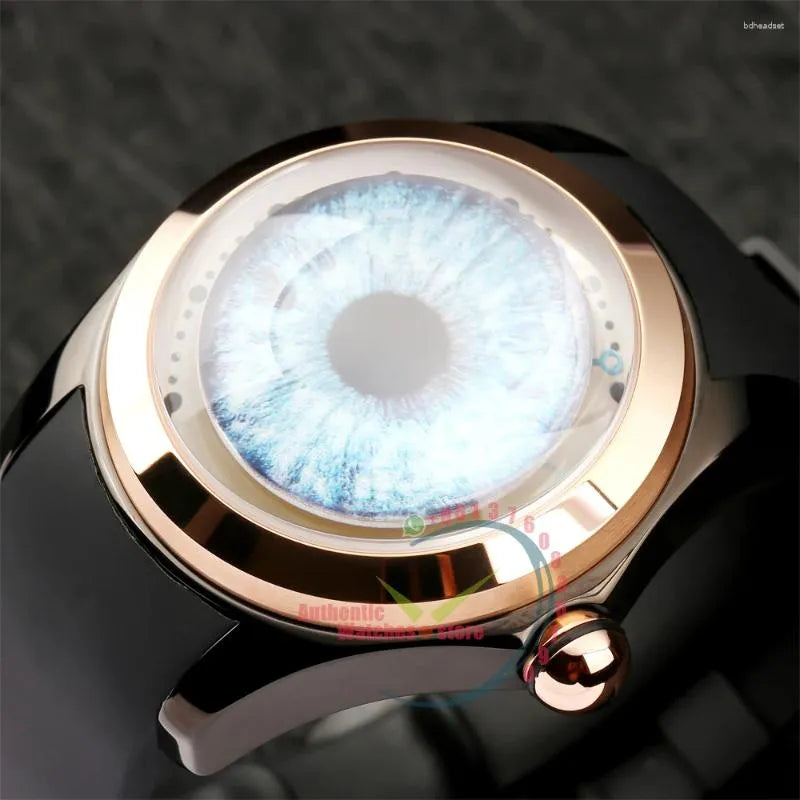 Wristwatches 2024 Luxury Bubble Watch Vintage Automatic Watches Men 46Mm Mechanical Art Eye Ball Dial Clocks Designer Reloj Hombre