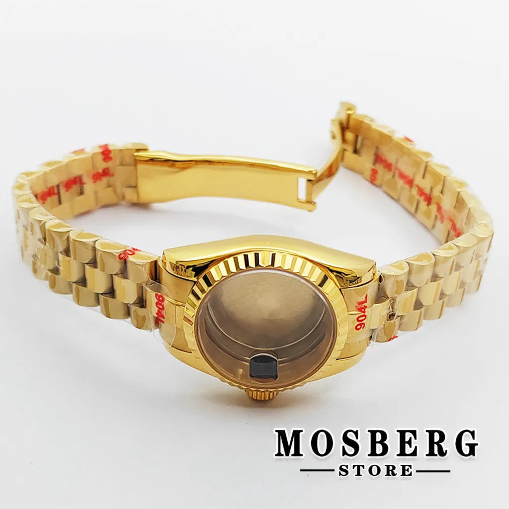 26Mm Watch Case Silver Gold Sapphire Glass Stainless Steel for NH05 NH06 NH05A NH06A Automatic Movement Accessories Parts