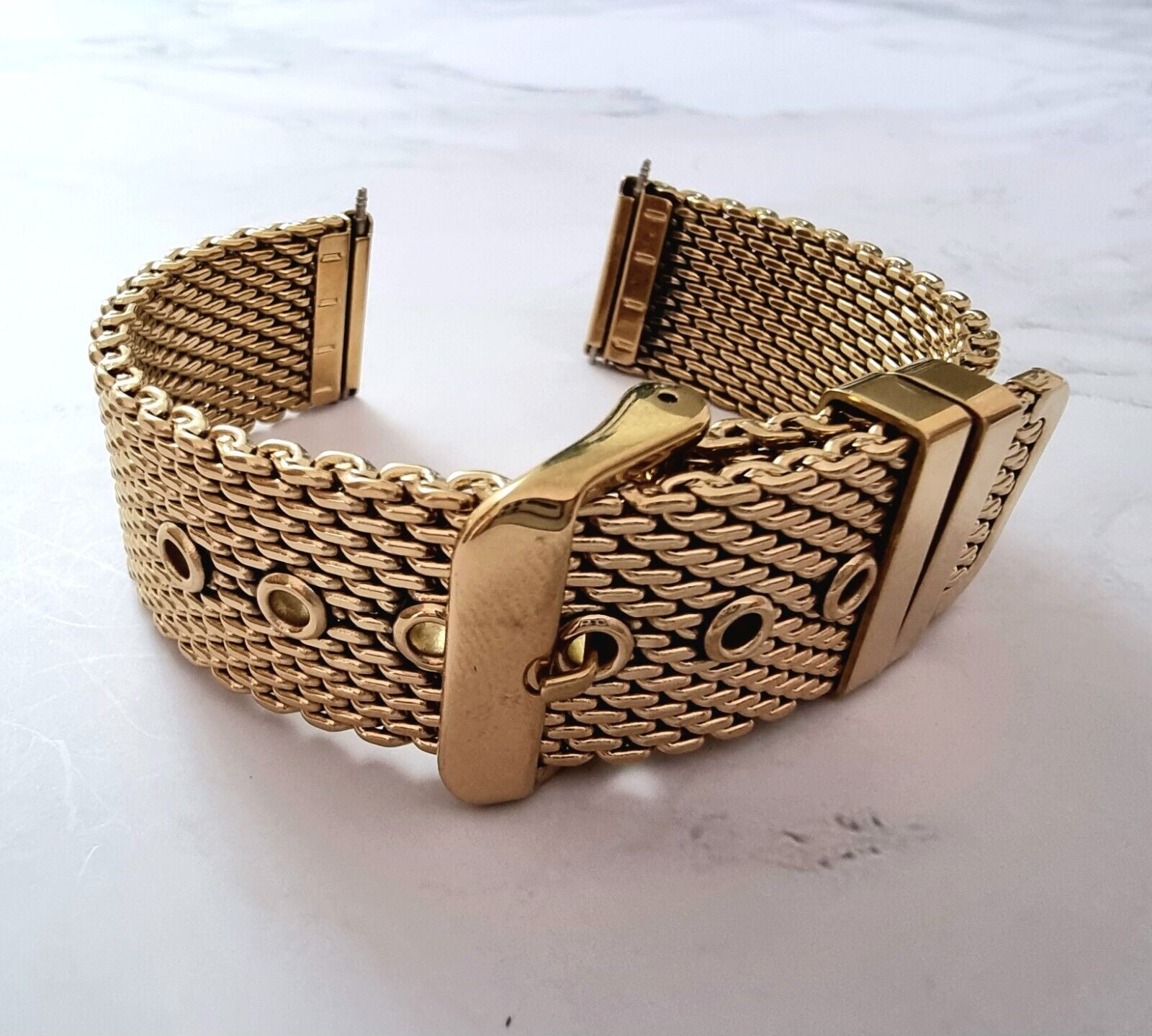 High Quality Shark Mesh Milanese Heavy Gold Watch Strap Band Mens 18Mm 20Mm 22Mm