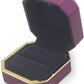 Luxury Ring Box, Square Velvet Wedding Ring Case Jewelry Gift Box with LED Light for Proposal Engagement Wedding, Purple