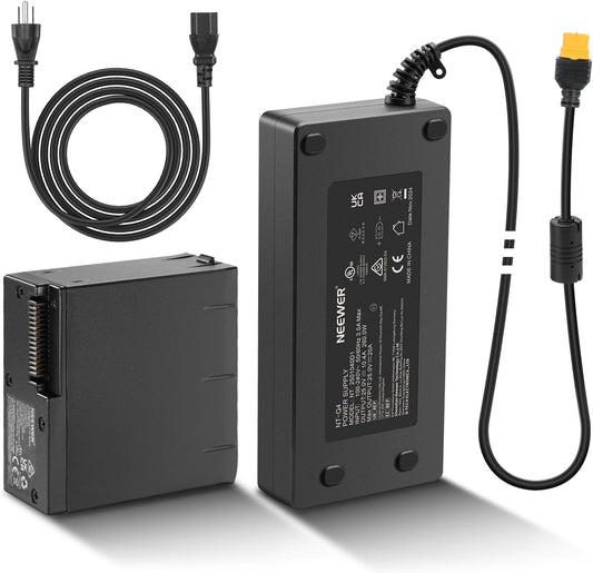 Dummy Battery Kit for Outdoor Flash Strobe Speedlight with AC Power Adapter & Cable, 25V 10.4A Replacement, Intelligent Safety Protection, 16.4Ft Length, NT-Q4