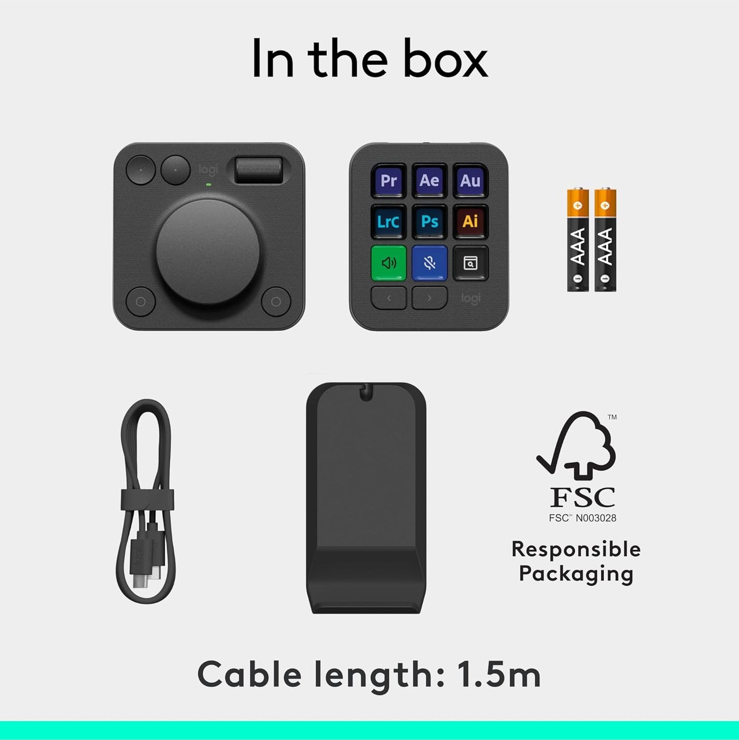 MX Creative Console - 9 Customizable LCD Keys, Control Dial for Graphic Design, Video Editing, Control Adobe, Zoom, Spotify and More - Graphite, with 3-Month Adobe Creative Cloud Membership