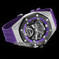 TWF 42 A2965 Hand Winding Mens Watch Tourbillon Titanium Steel Case Ceramic Bezel 3D Black Panther Dial Purple Rubber Strap 2022 Super Edition Watches Pureitme C3