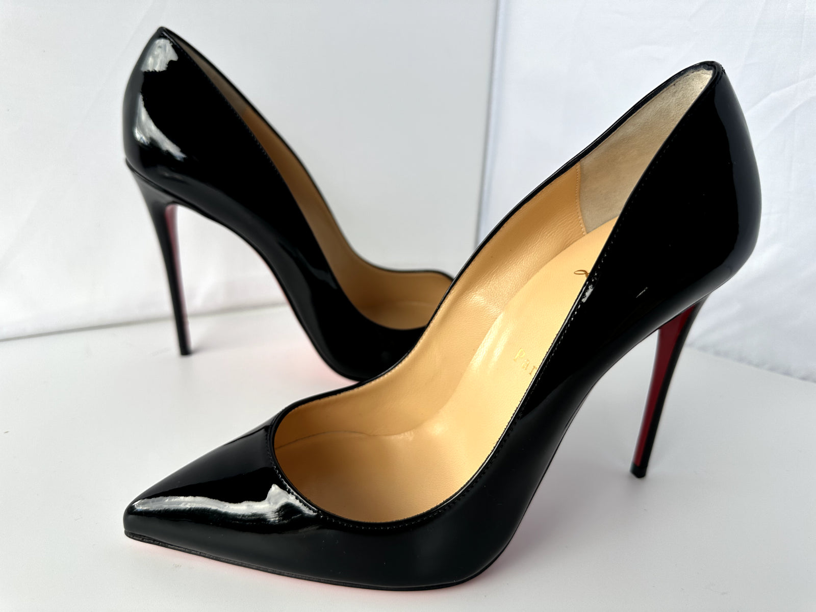 New Christian Louboutin Shoes so Kate 120MM Pumps Size 39 Black Patent Leather