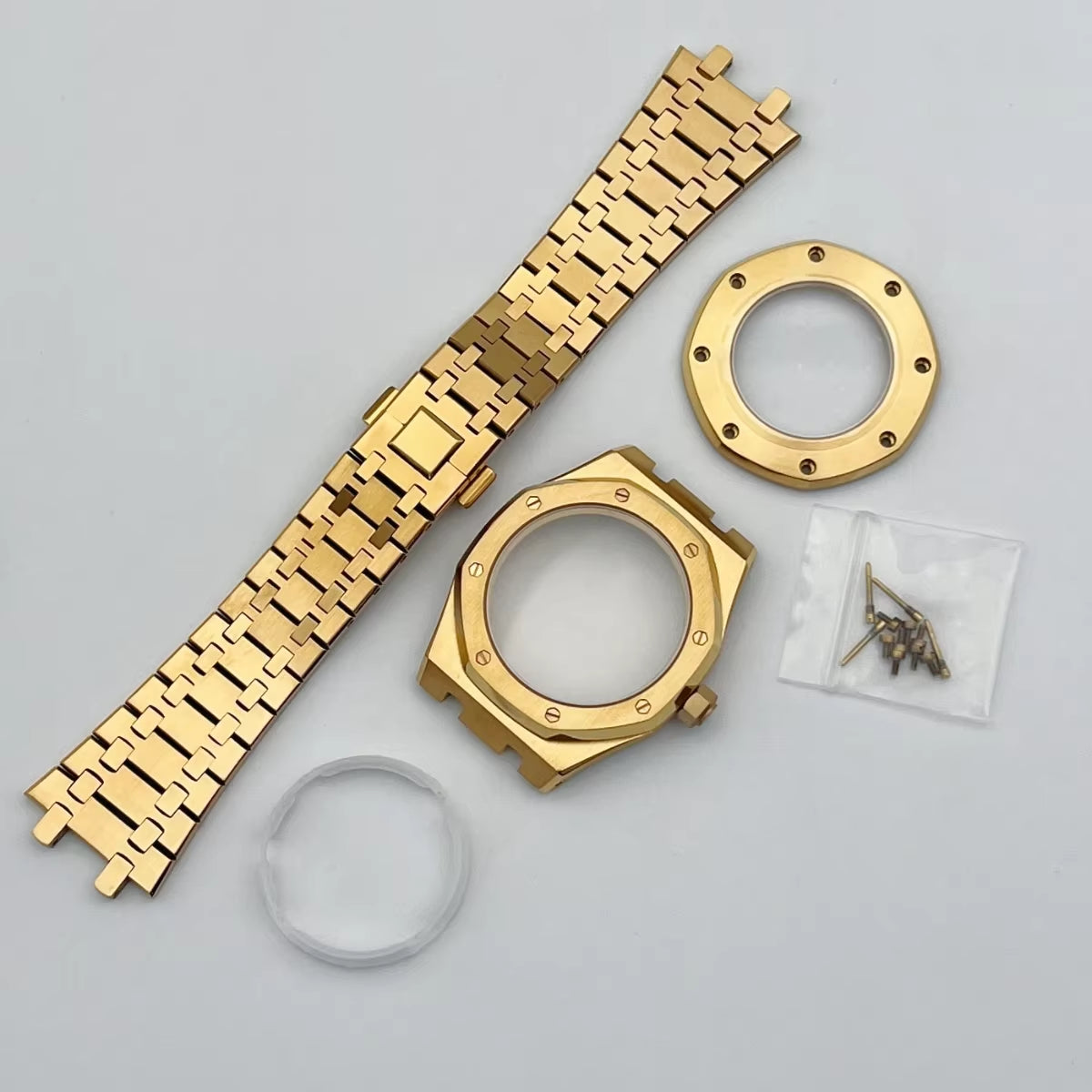 41Mm NH35 Case 31.8Mm Dial Pointers Gold Plated Stainless Steel Strap Bracelet for OAK NH35 Movement Assembly Watch Accessories