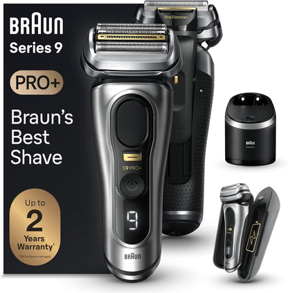 Series 9 PRO+ 9577Cc Electric Razor for Men, 5 Pro Shave Elements & Precision Long Hair Trimmer, 6In1 Smartcare Center, Powercase for Mobile Charging, Wet & Dry, 60Min Battery Runtime