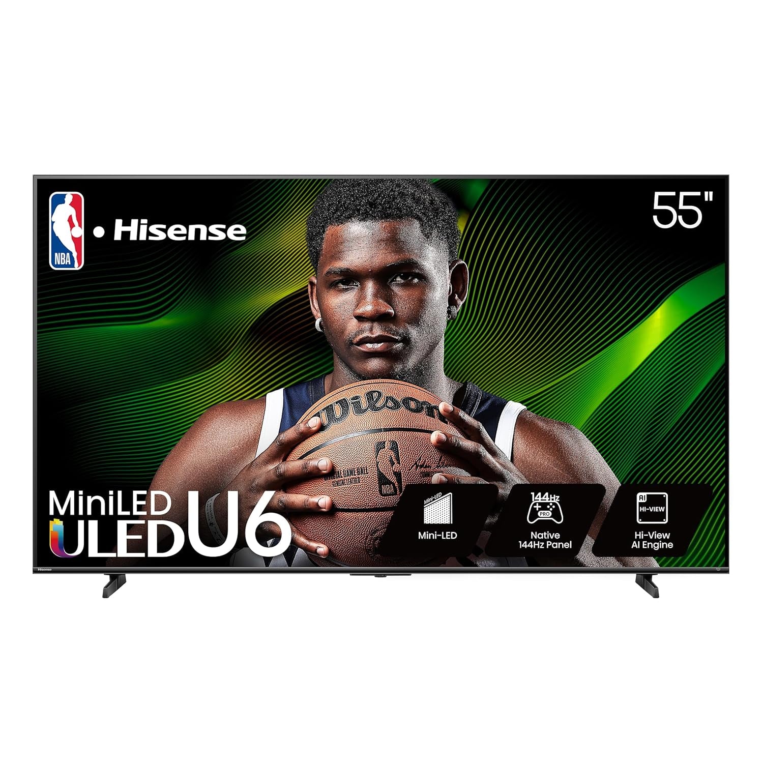 55" Class U6 Series Mini-Led 4K UHD Smart Fire TV (55U65QF, 2025 Model) - QLED, Native 144Hz, HDR10+, Dolby Vision IQ, Dolby Atmos, Game Mode Pro, ALLM, Alexa Built In, Black