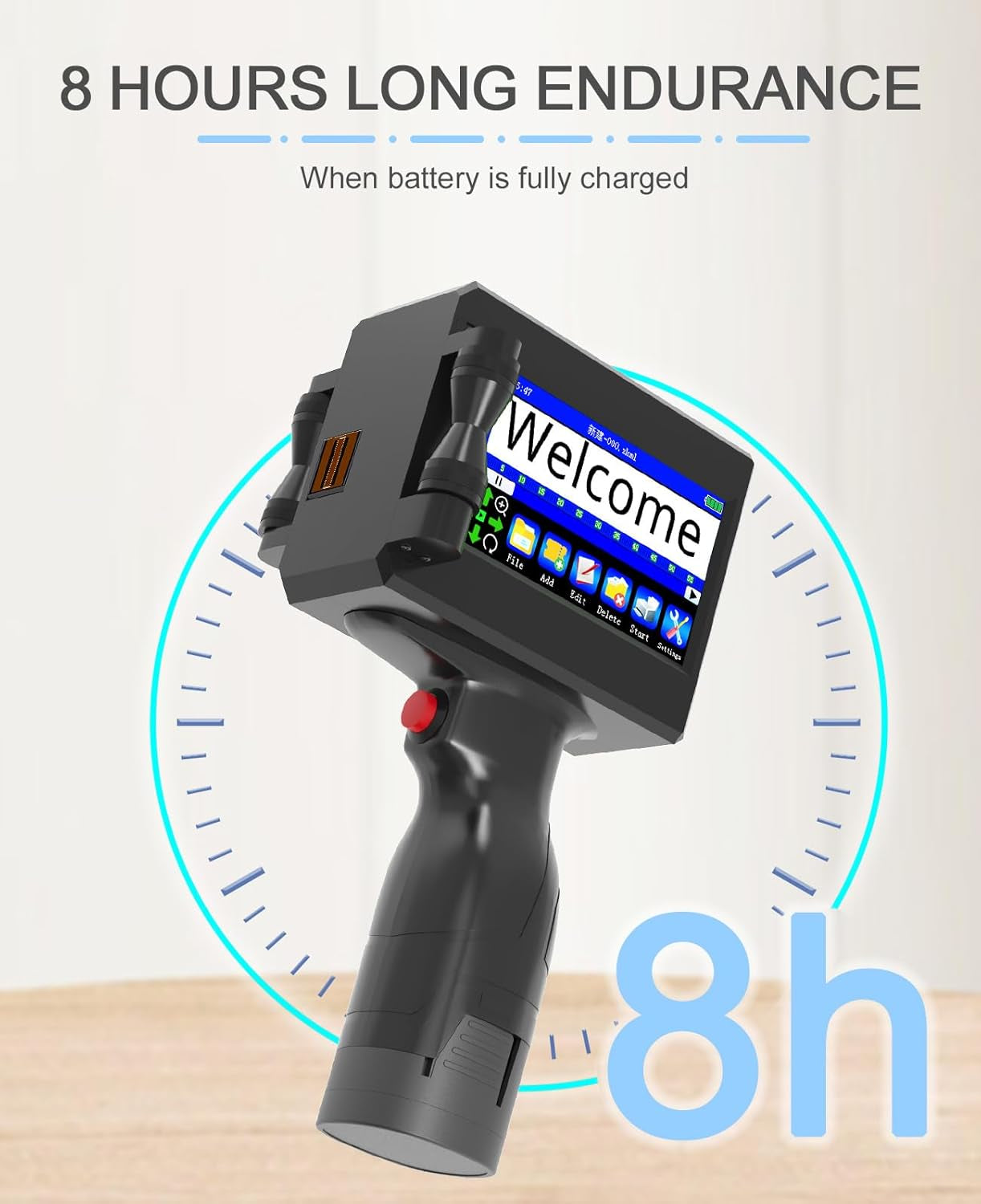 Upgrade Handheld Inkjet Printer, Ink Jet Printer for Text Qrcode Barcode Date Time Logo Batch Number Print on Metal Wood Glass Cloth Carton Plastic (Handheld Inkjet Printer)