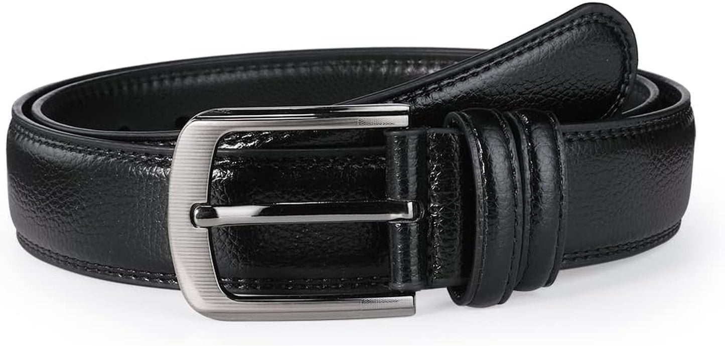 Mens Belts Big and Tall 36"-70" Men Leather Belt Casual Work Dress Belt,Black & Brown Colors