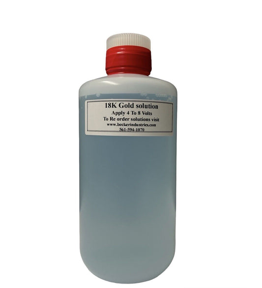 18K Gold Plating Solution, 18K Gold Solution, INDUSTRIAL GRADE, 32Oz