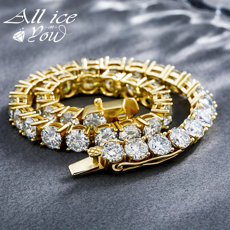 2021 New Top Brand 3-5Mm Tennis 925 Sterling Silver Bracelet Iced Out Moissanite High Qualtiy Hip Hop Jewelry Gift for Women