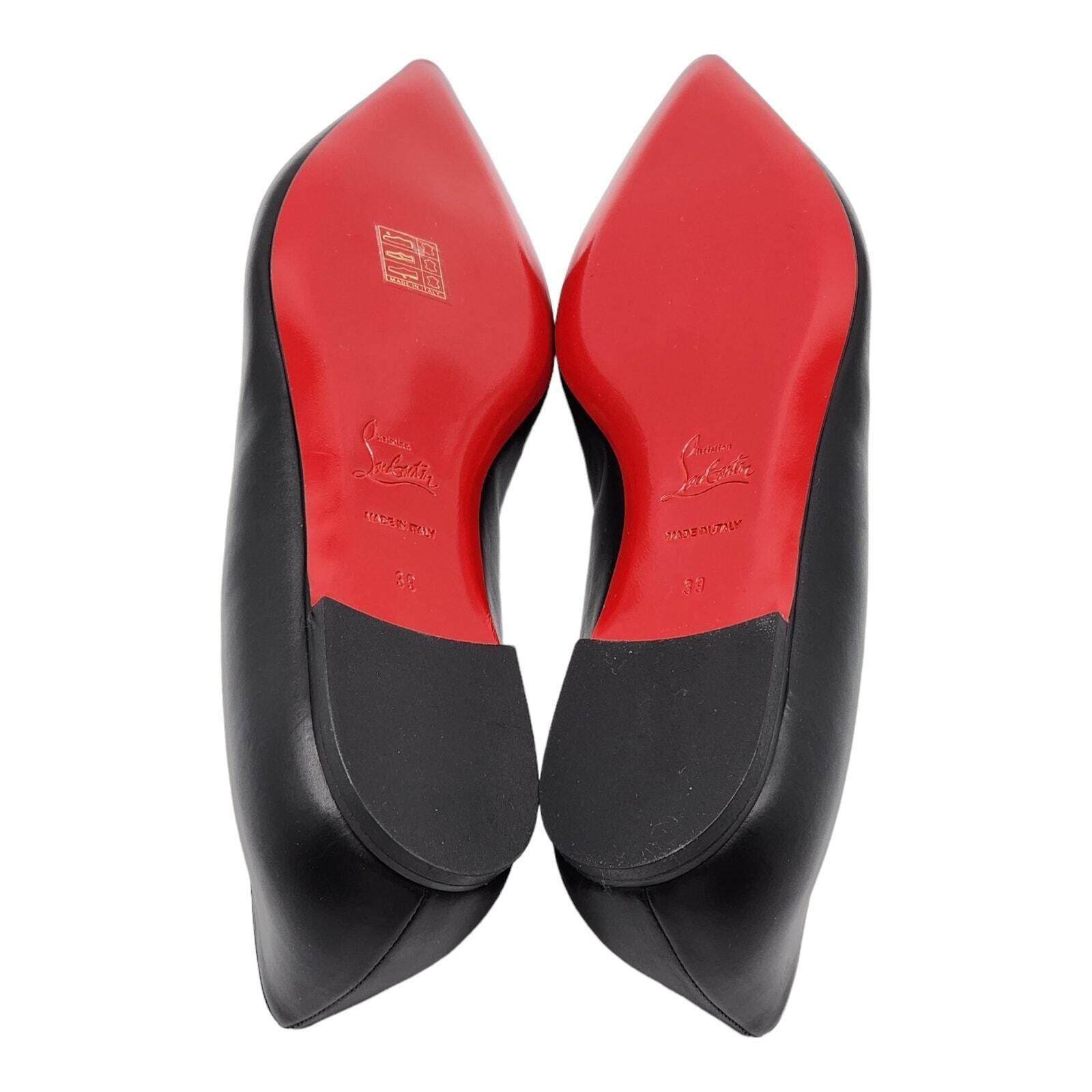 Christian Louboutin Ballalla Leather Ballet Flats Shoes in Black 39 9US $745