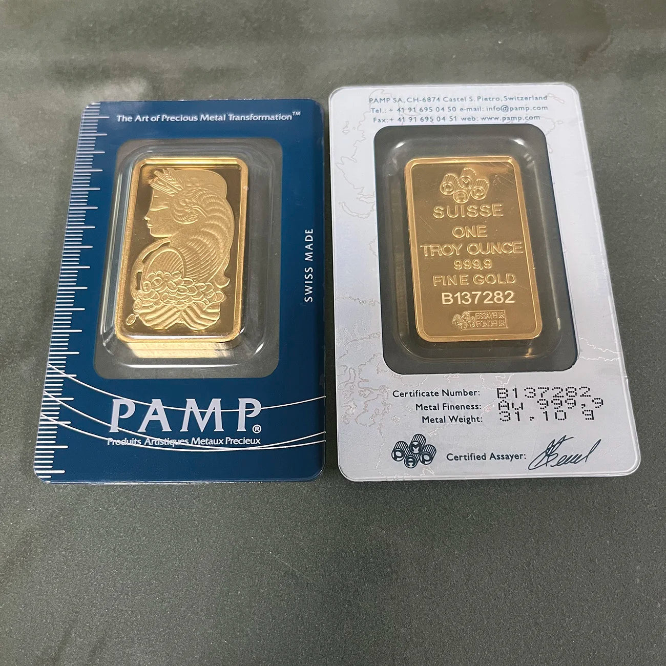 (Link 1) 1Oz/2.5G/5G/10G/20G/50G/100G Copper Bar 24K Gold Plated Bullion Ingot (Sealed Packaging) Non-Magnetic Unique Serial No.