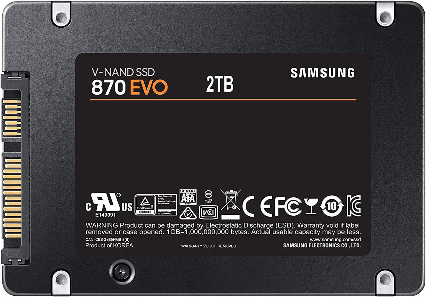 Electronics 870 EVO 2TB 2.5 Inch SATA III Internal SSD (MZ-77E2T0B/AM)