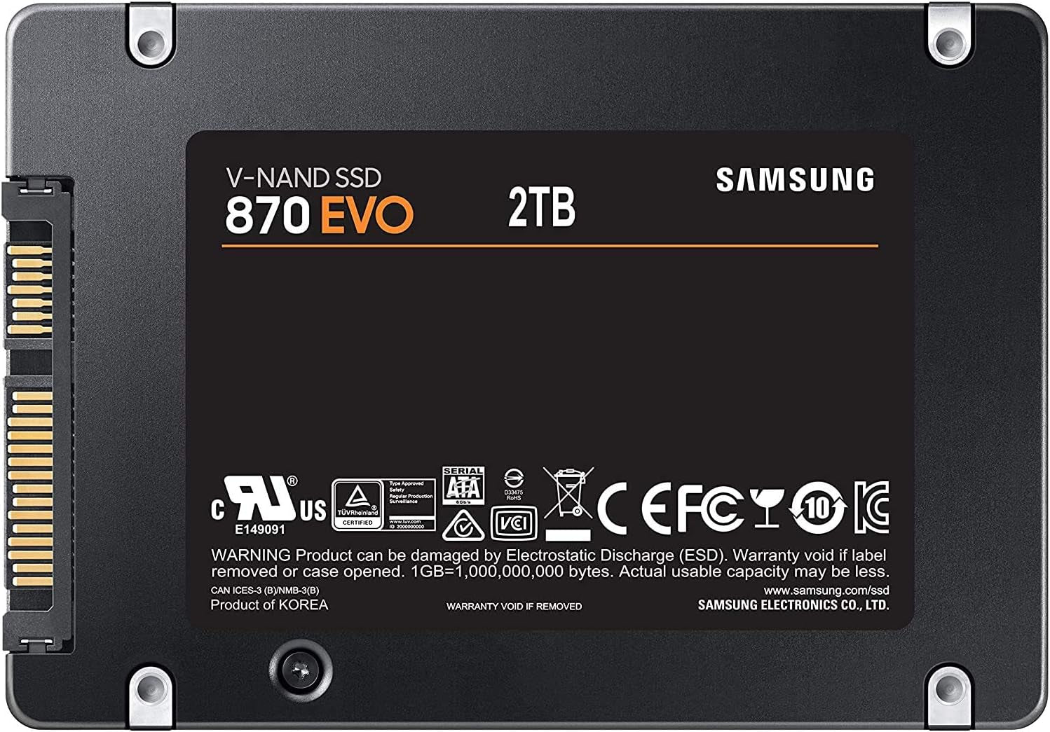 Electronics 870 EVO 2TB 2.5 Inch SATA III Internal SSD (MZ-77E2T0B/AM)