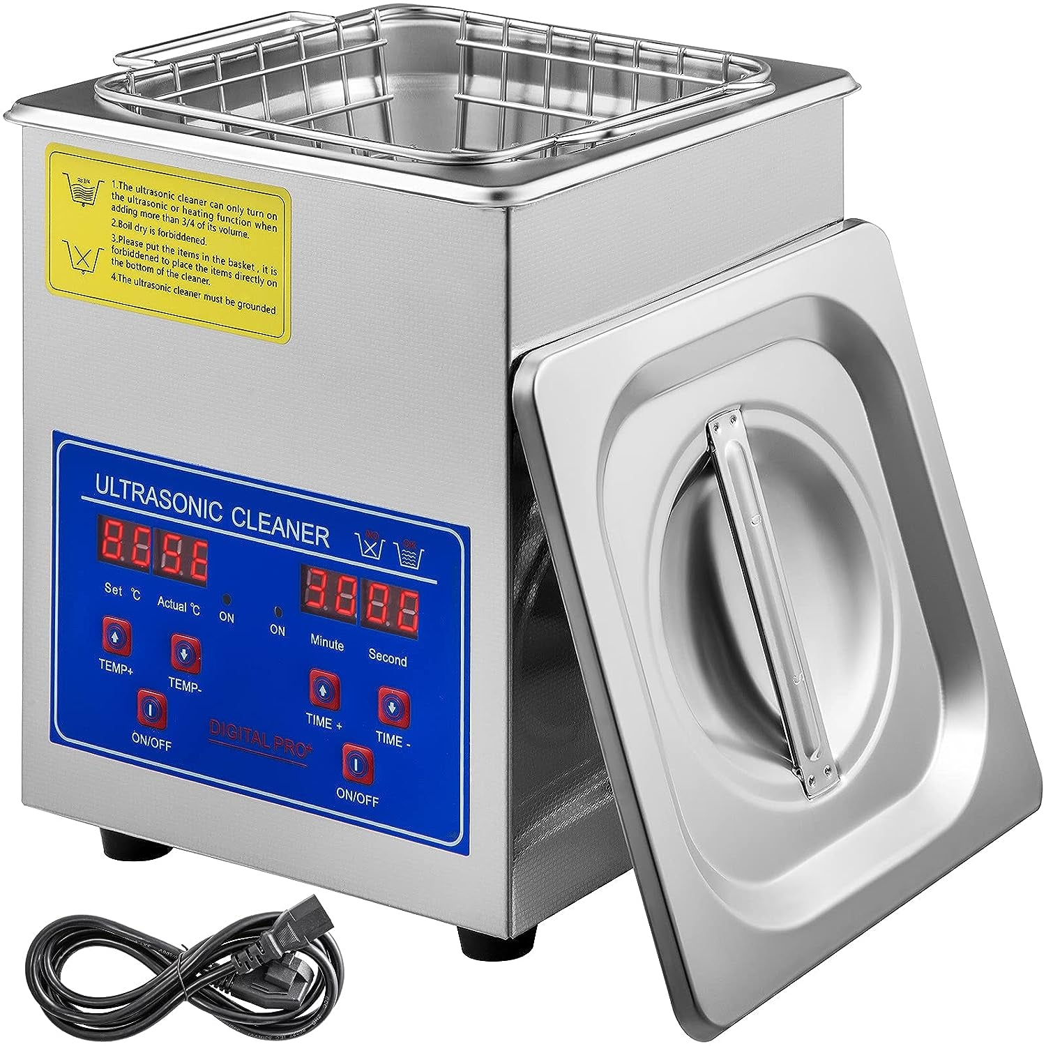 Ultrasonic Cleaner 2L Digital Ultrasonic Parts Cleaner with Timer 40Khz Professional 304 Stainless Steel Ultrasonic Cleaner 110V for Jewelry Watch Glasses Diamond Eyeglass Small Parts Cleaning