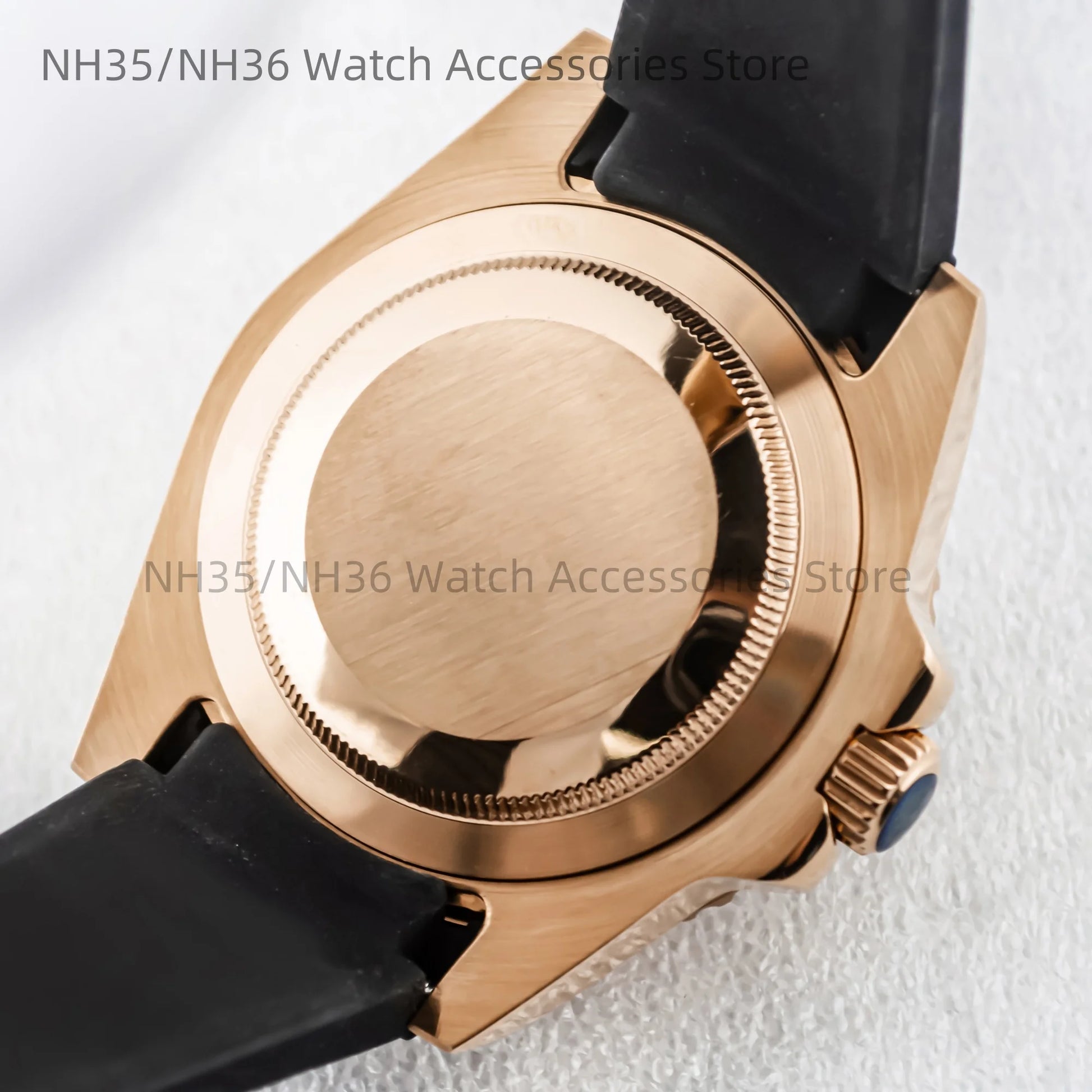 40Mm Rose Gold Watch Case Ceramic Bezel Sapphire Glass Stainless Steel for NH35 Nh36 Nh34 Automatic Movement Yacht-Master Case