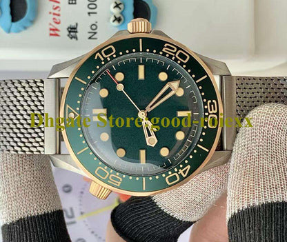42Mm Men'S Bronze Watches Men Vsf Automatic Cal.8806 Movement Vs Aluminum Bezel Dial Watch Sbf Mesh Gold Burgundy Bracelet Diver 300M Luminous Wristwatches