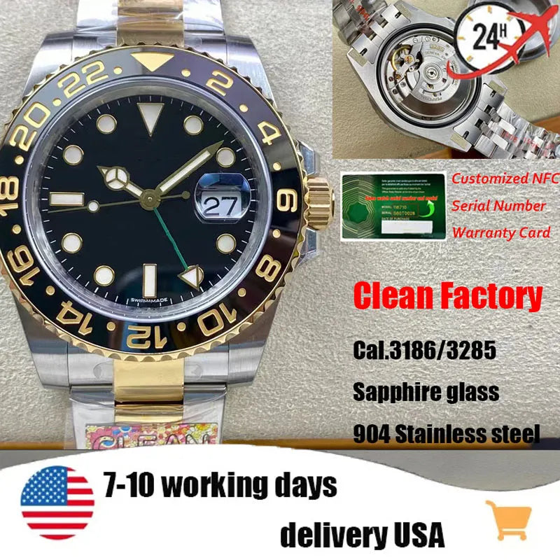 CLEAN Factory Produces New Men'S Watch 3186/3285 Movement 40Mm Size 904 Stainless Steel Sapphire Glass and Box