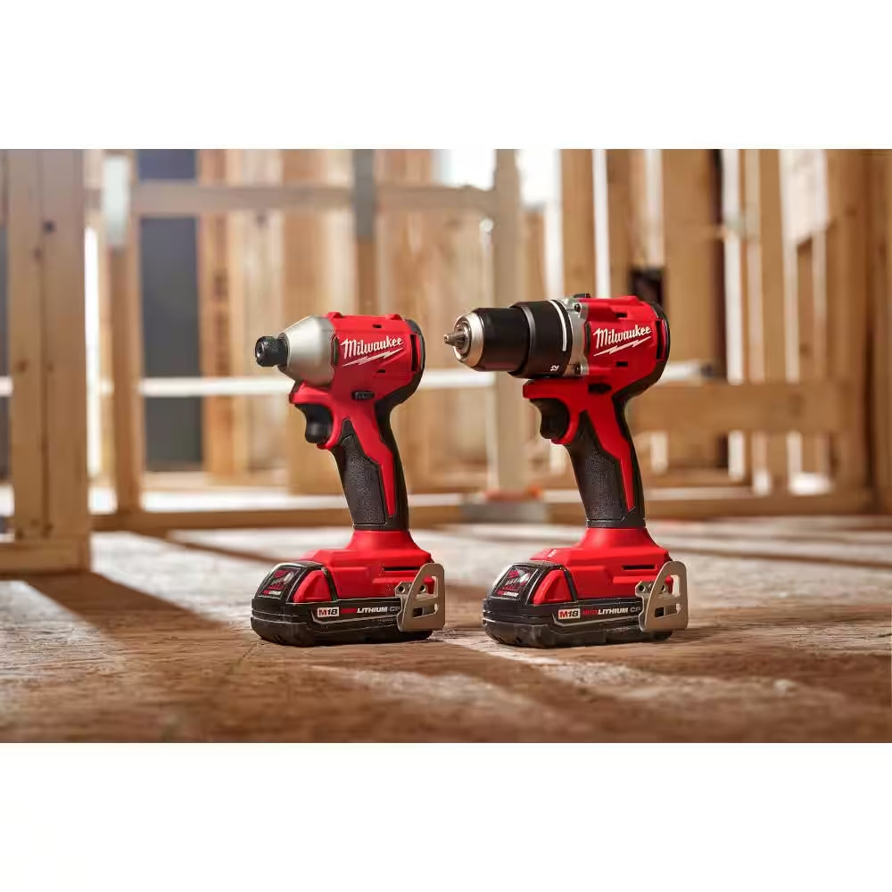 M18 18V Lithium-Ion Brushless Cordless Compact Drill/Impact Combo Kit (2-Tool) W/(2) 2.0 Ah Batteries, Charger & Bag
