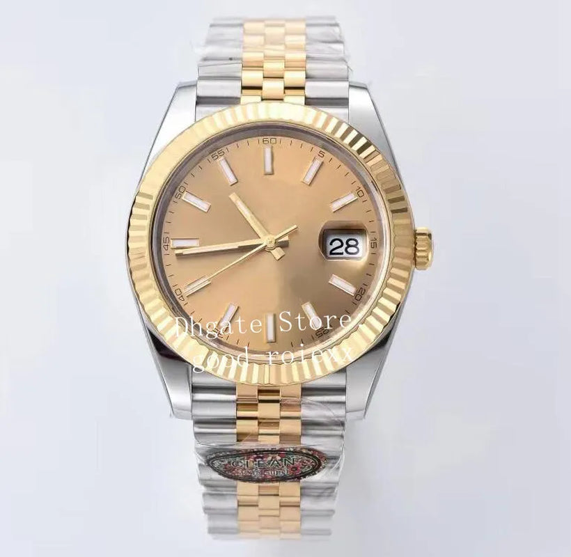 Men'S Watches Men Automatic Cal.3235 Clean Watch Water Resistant 41Mm Yellow Gold Cleanf Eta Wimbledon 126333 Wristwatches