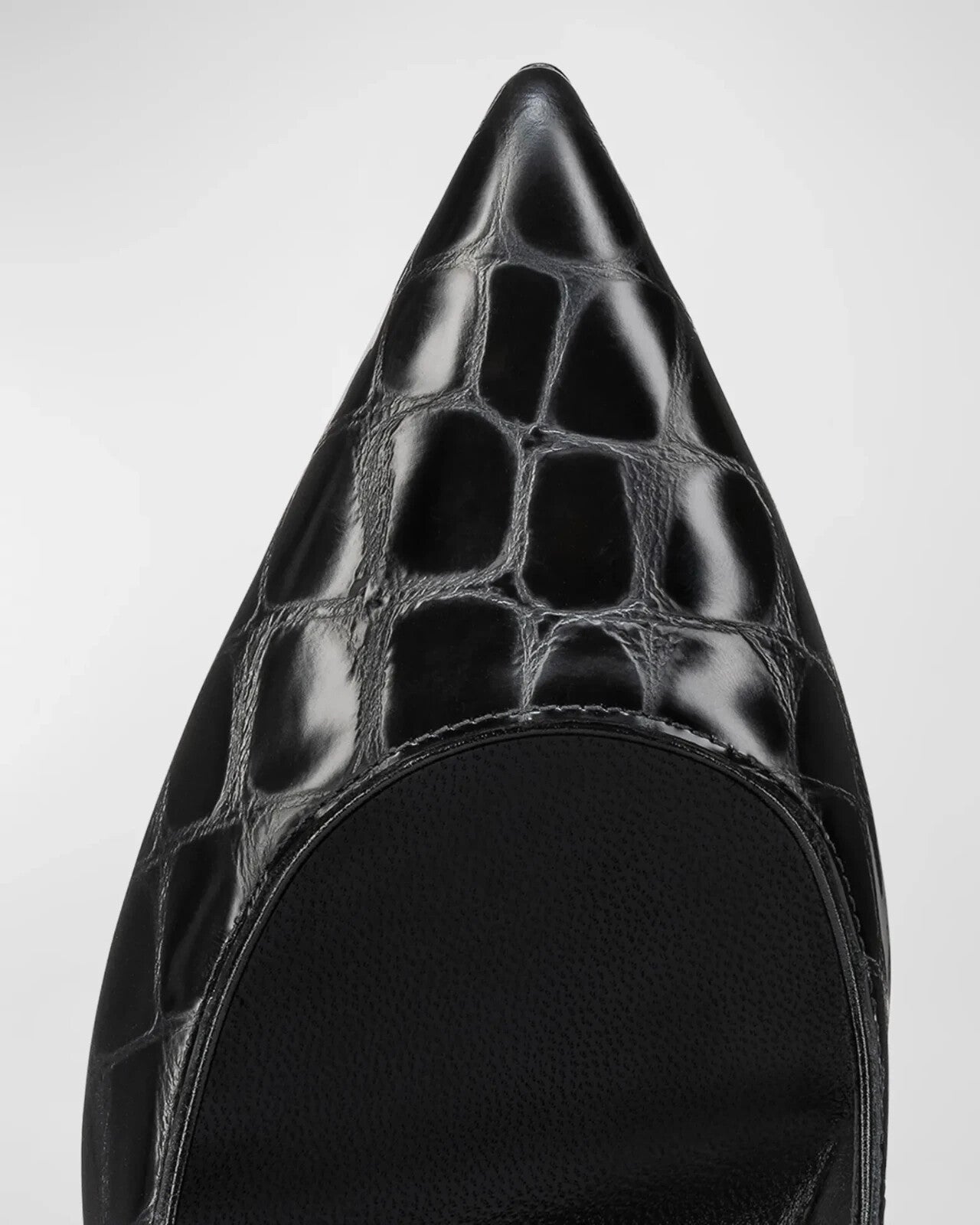 Christian Louboutin Z3896 Black Kate 85 Croco Red Sole Classic Pumps Size 7.5 M