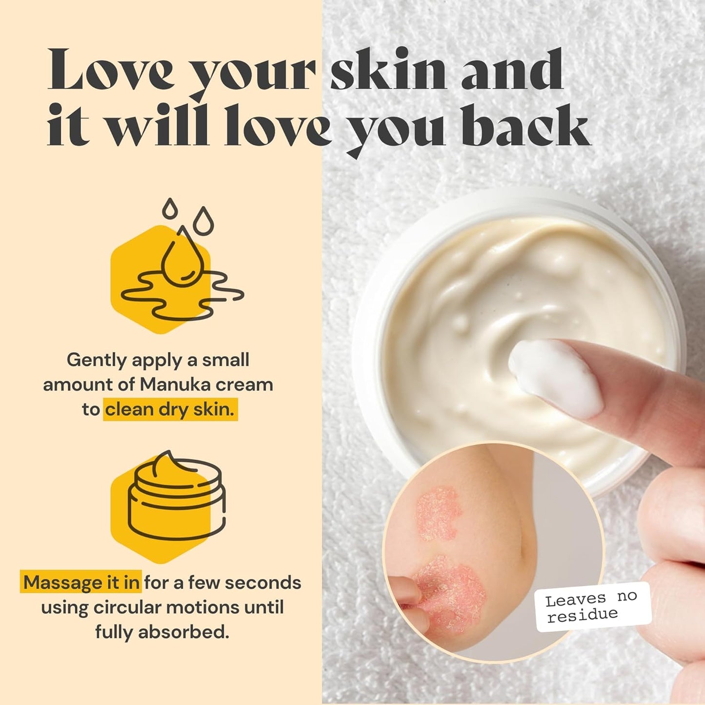 Clearbody Manuka Honey Eczema Cream – Organic Eczema Honey & Collodial Oatmeal Moisturizer for Soothing, Eczema, Dry & Itchy Skin – Face & Body Eczema Lotion - Plant-Based Formula (2Oz)