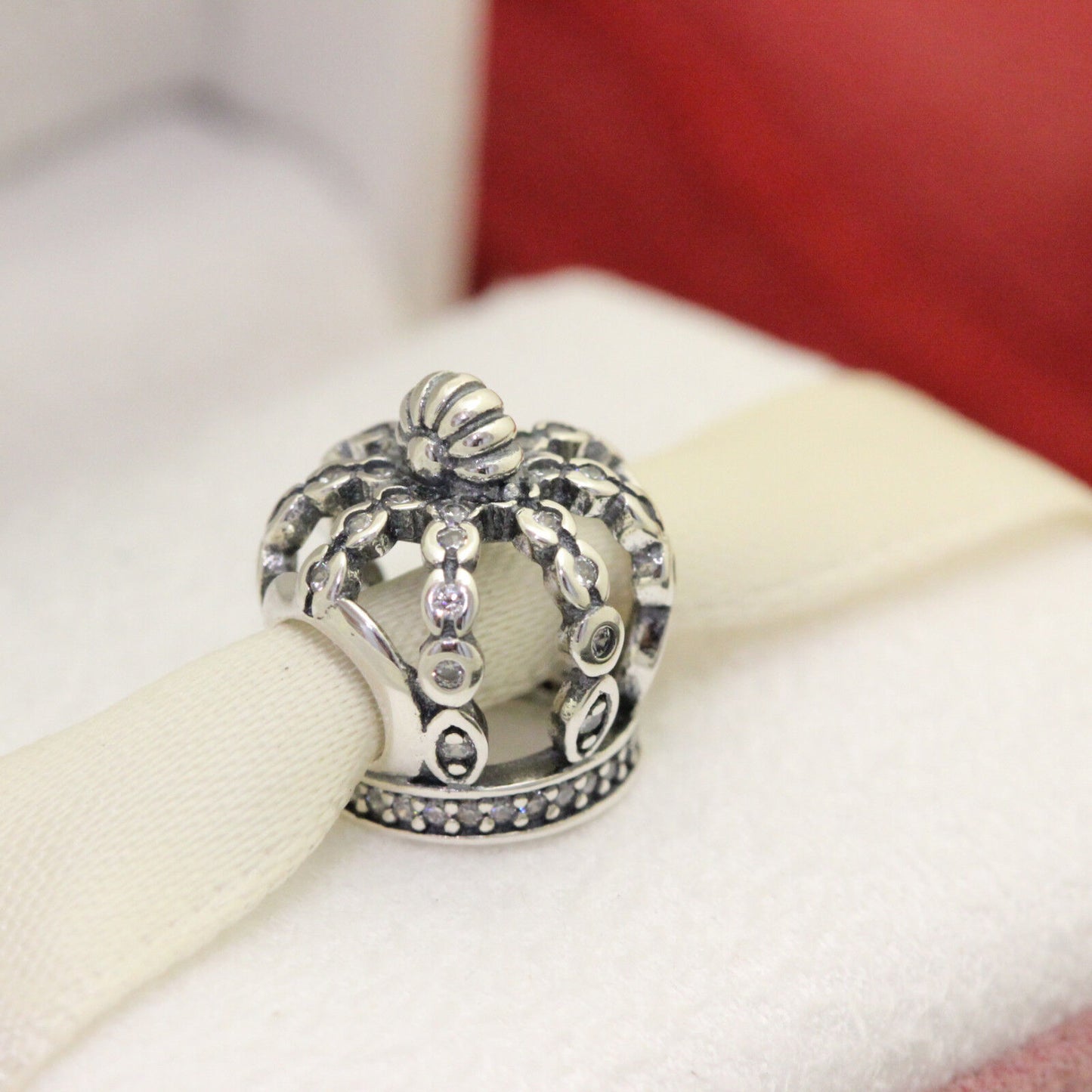 * Authentic Pandora Silver Fairytale Crown CZ Bead 792058CZ Queen Princess Charm