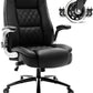 High Back Office Chair- Flip Arms Adjustable Built-In Lumbar Support, Executive Computer Desk Chair Work Chairs, Thick Padded Strong Metal Base Quiet Wheels, Ergonomic Design for Back Pain