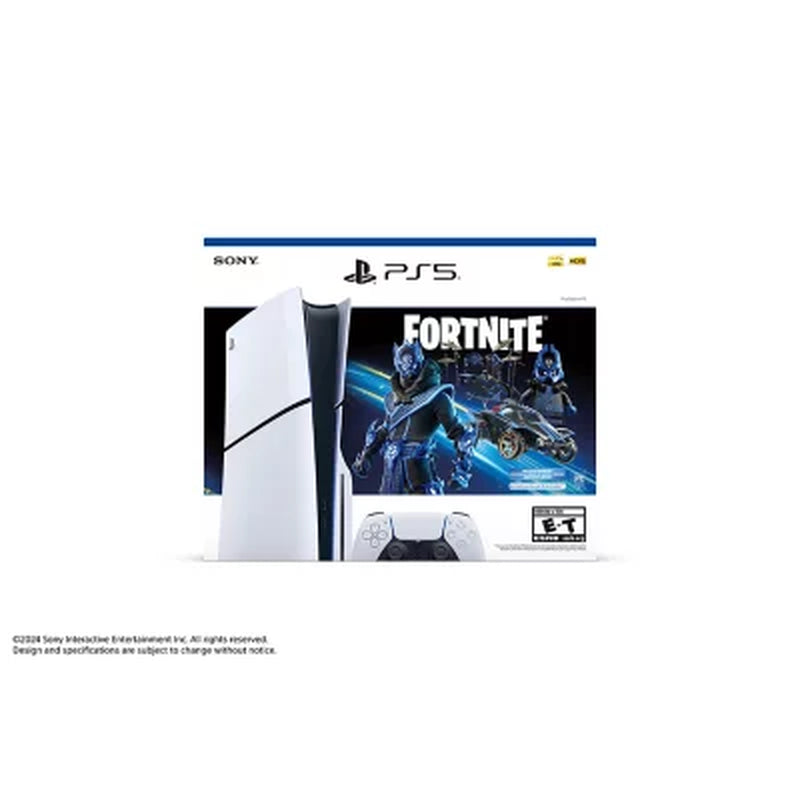 Sony Playstation 5 Console Slim Disc Edition, Fortnite Cobalt Star Bundle, 1 TB