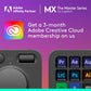 MX Creative Console - 9 Customizable LCD Keys, Control Dial for Graphic Design, Video Editing, Control Adobe, Zoom, Spotify and More - Graphite, with 3-Month Adobe Creative Cloud Membership