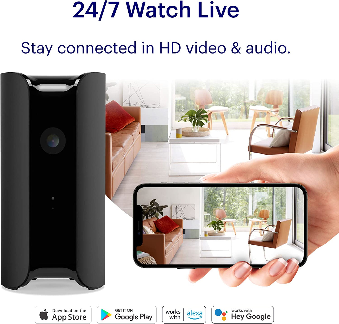 View Indoor Home Security Camera 1080P HD Wifi IP | 24/7 Watch Live Video, Motion Alerts, Two-Way Talk, Night Vision, 10X Zoom, Private Mode, Works with Alexa, Google Assistant and More