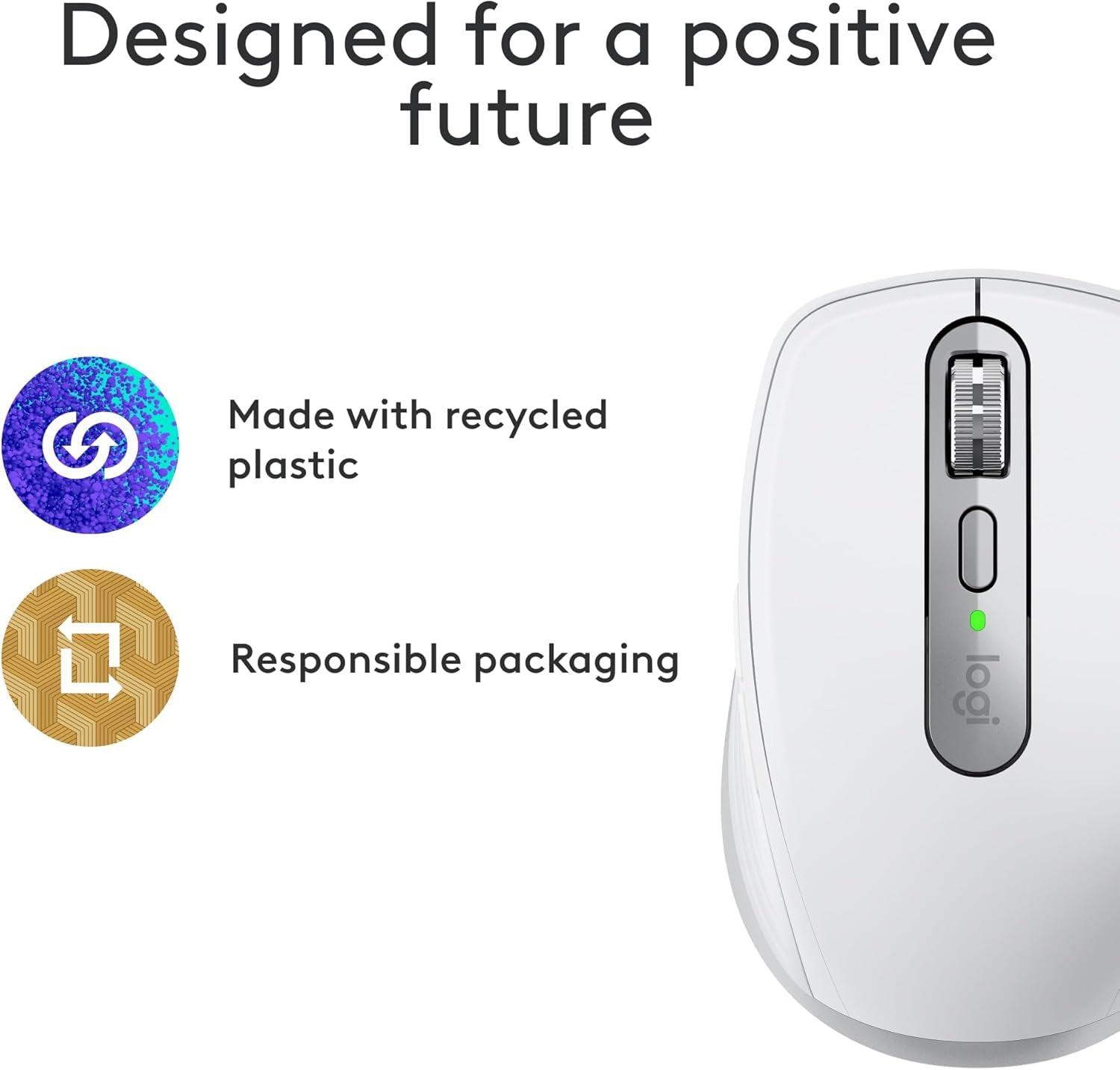 MX Anywhere 3S for Mac, Compact Wireless Bluetooth Mouse, 8K DPI Any-Surface Tracking, Quiet Clicks, USB C, Wireless Mouse for Macbook Pro, Macbook Air, Imac, Ipad - Pale Grey