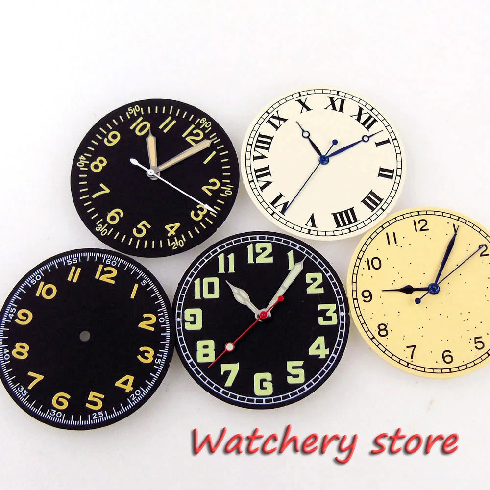 33.5Mm Watch Dial Face Hand Luminous Pilot Style Fit NH35 NH36 MIYOTA 8215 821A DG 2813 ETA 2836 2824 Automatic Movement