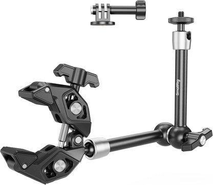 Magic Arm Clamp Kit, Camera Mount Articulating Friction Arm W Super Clamp, W 1/4"-20 Screw and Thread Hole, for Camera, Light, Monitor, Webcam or Action Camera 1.5Kg, for Table, Tube